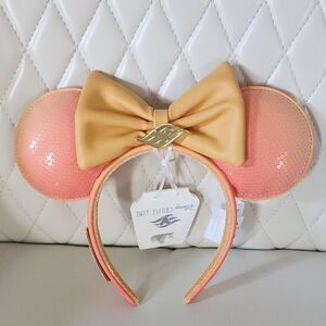 Disney Loungefly Peach and Gold Sequin Headband Ears